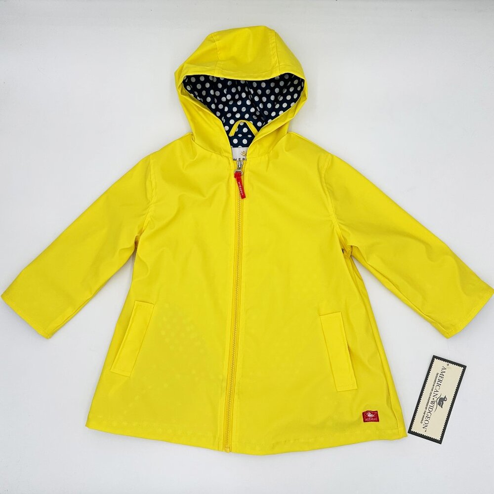 NWT Widgeon Kids Raincoat Size 4/5 — Cyber Yellow + Fully Lined